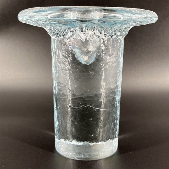 Blenko Art Glass Mushroom Taper Candle Holder Clear Glass 5 Inches Tall - Picture 4 of 14